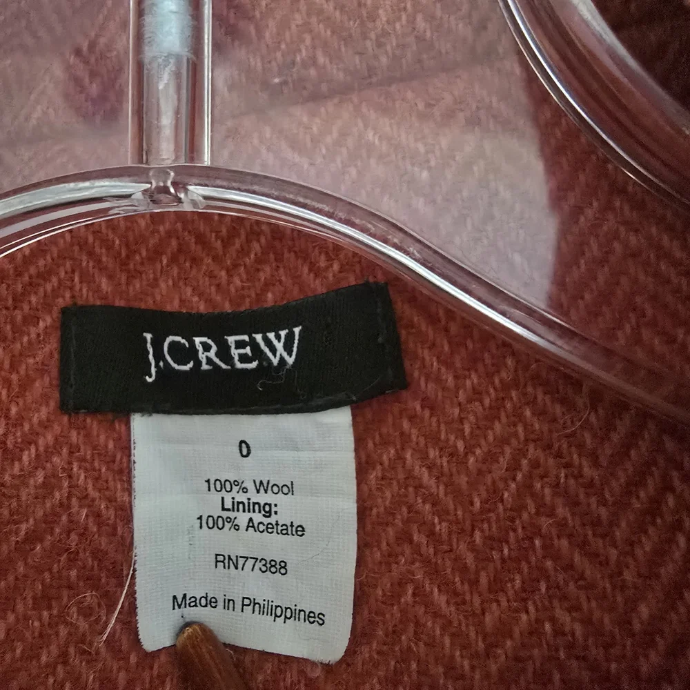 J Crew Women’s Orange Herringbone 100% Wool Tweed Blazer Jacket Sz O Style 86657